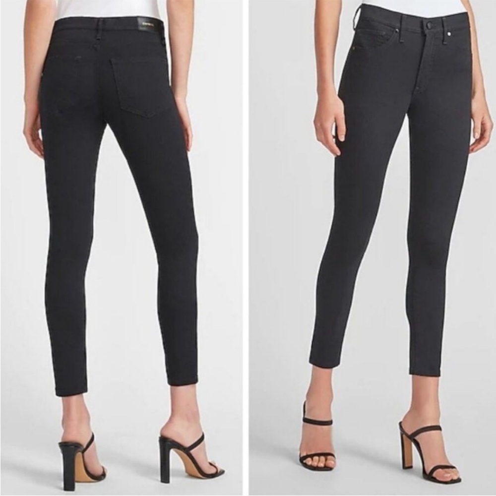 Express Women's Black Mid Rise Skinny Jeans